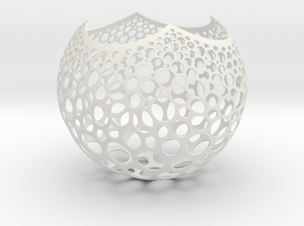 Stereographic Voronoi Sphere in White Natural Versatile Plastic