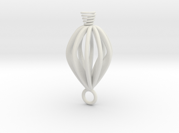 Twisted earring  in White Natural Versatile Plastic
