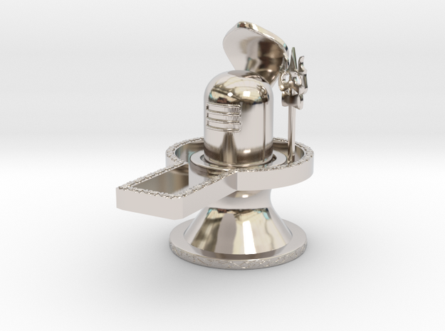 Lord Shiva Lingam Free 3D Model STL-KtkaRaj in Rhodium Plated Brass