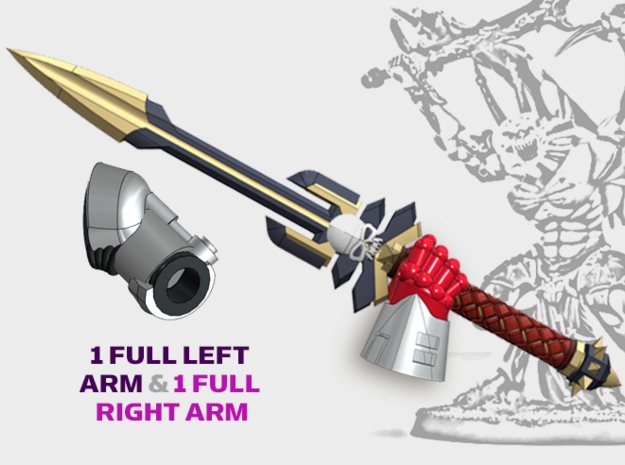 2x Blood Drinker Sword - Demon Lord Weapons w/Arms in Tan Fine Detail Plastic