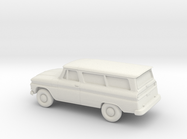 1/87 1966 Chevrolet Suburban in White Natural Versatile Plastic
