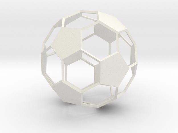 Soccer Ball - wireframe - 2 in White Natural Versatile Plastic