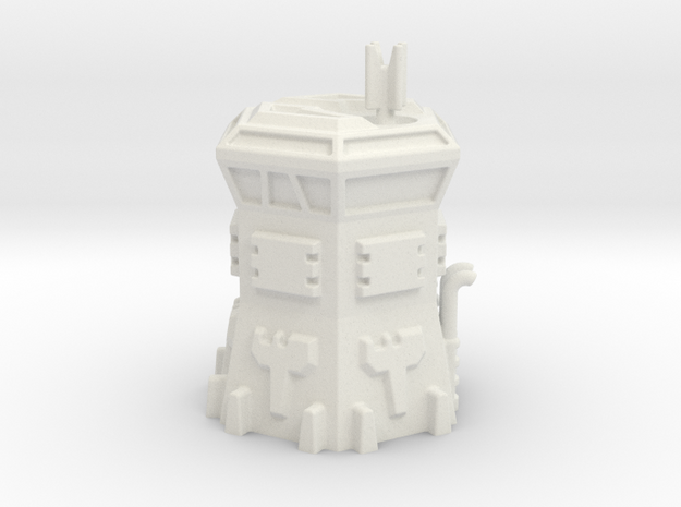 Hex Based Armored Outpost - 6mm Scale in White Natural Versatile Plastic