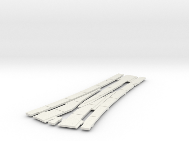  HO concrete street track small wye cover in White Natural Versatile Plastic