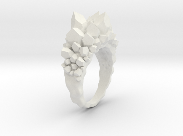 Crystal Ring in White Natural Versatile Plastic: 2 / 41.5