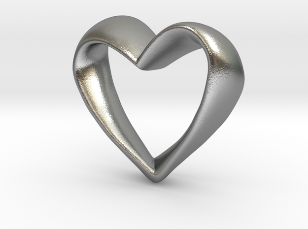 Twisted Heart in Natural Silver