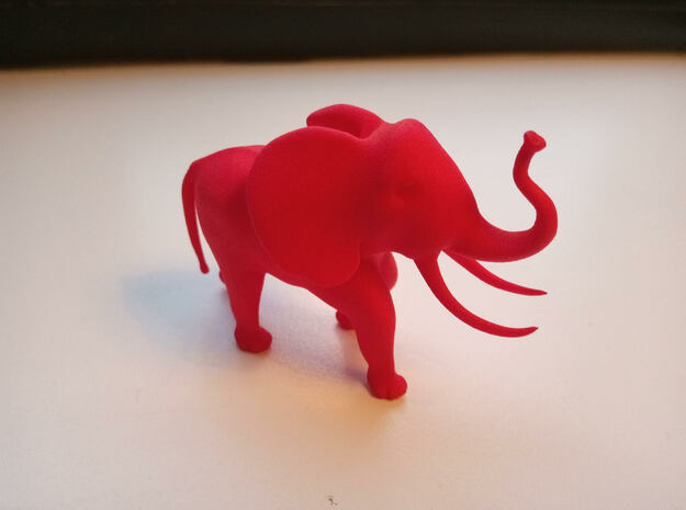 Elephant A in Red Processed Versatile Plastic