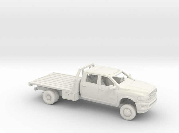 1/64 2020 Dodge Ram Crew Cab Flatbed Kit in White Natural Versatile Plastic