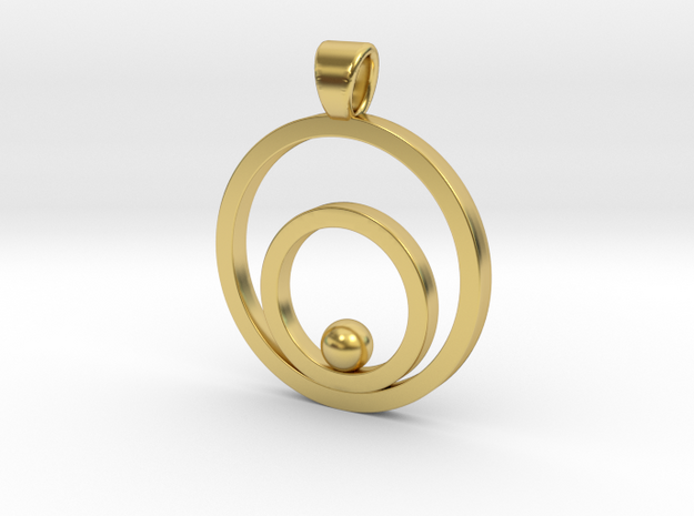 Circles [pendant] in Polished Brass