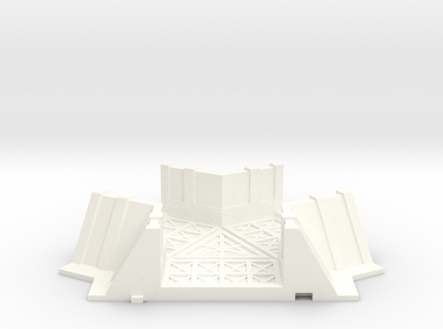28mm Trench Three Way Intersection in White Processed Versatile Plastic