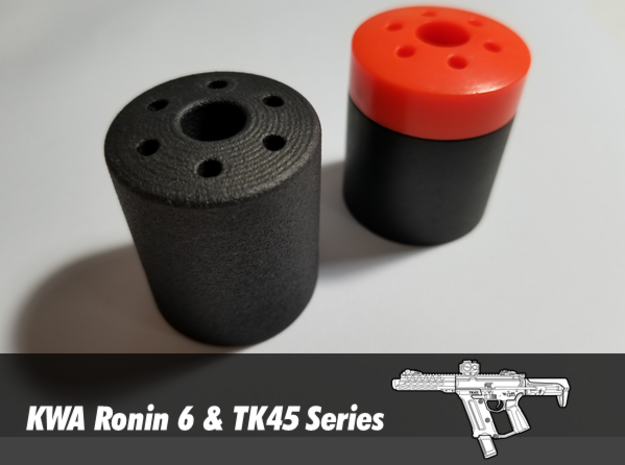 Suppressor End Cap - KWA Ronin 6 & TK45 in Black Natural Versatile Plastic