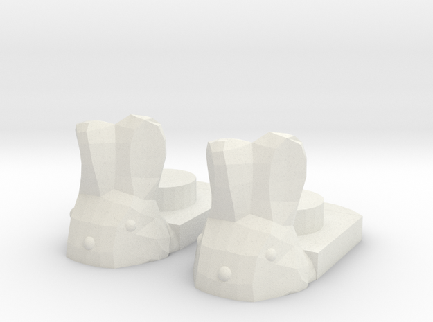 Bunny Slippers in White Natural Versatile Plastic
