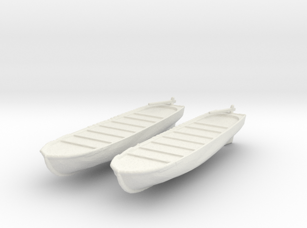 1/72 Scale USN Life Boats in White Natural Versatile Plastic