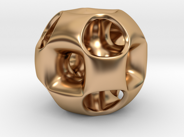 Ported Cube Pendant_02 in Polished Bronze