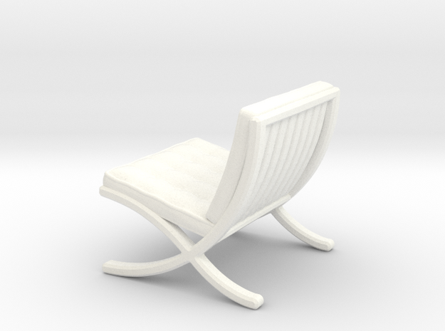 Mies-Van-Barcelona-Chair - 1/2" Model in White Processed Versatile Plastic