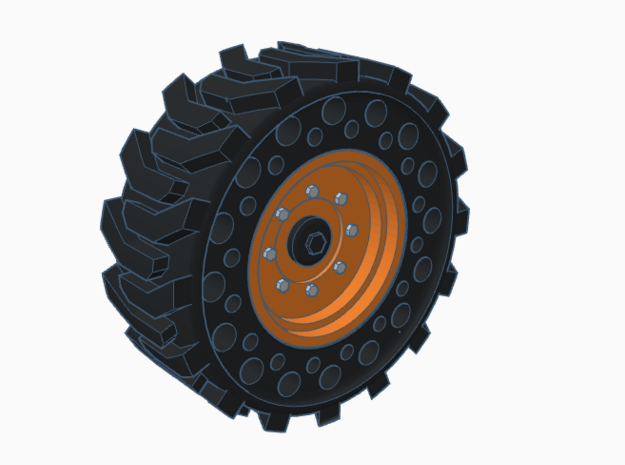 1:50 Bobcat S750 flat proof solid tires. in Tan Fine Detail Plastic