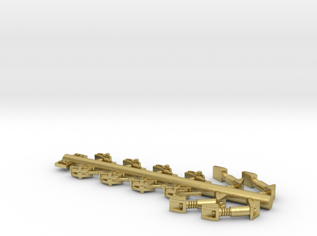 S Scale 2DF32 Brass Shock & Brake Shoes in Natural Brass