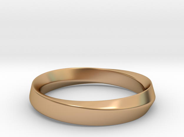 Mobius Ring - 180 _ Wide in Polished Bronze: 8 / 56.75