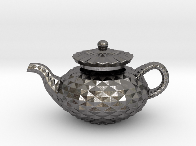 Deco Teapot in Polished Nickel Steel