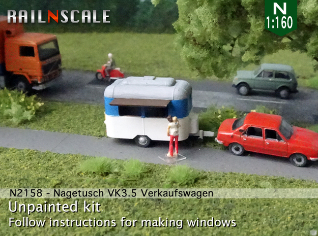 Nagetusch VK3.5 Verkaufswagen - Öffnung rechts N  in Tan Fine Detail Plastic