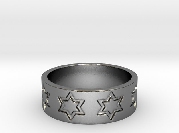 51 STAR RING Ring Size 8.25 in Polished Silver