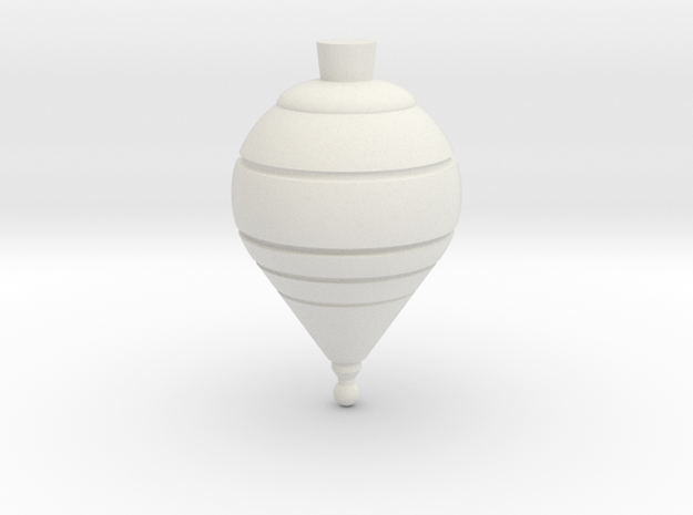 Spinning Top in White Natural Versatile Plastic