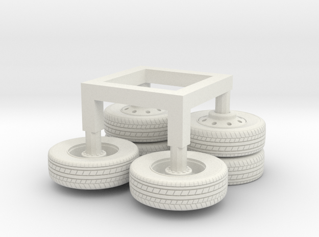 1/72 Generic Medic Wheel Sets in White Natural Versatile Plastic