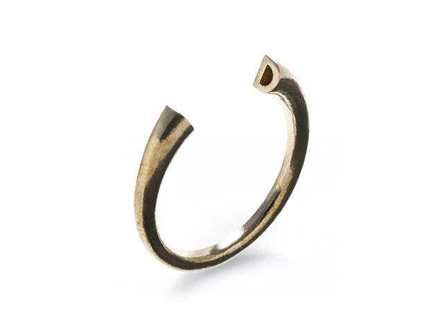 D Ring (slim) in Natural Brass: 7 / 54