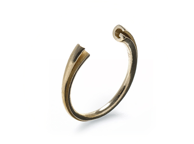 G Ring (slim) in Natural Brass: 7 / 54