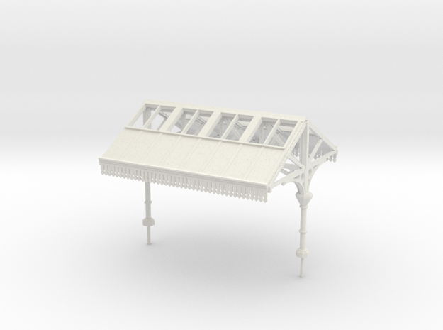 Platform Canopy Section 1 - 4mm Scale in White Natural Versatile Plastic