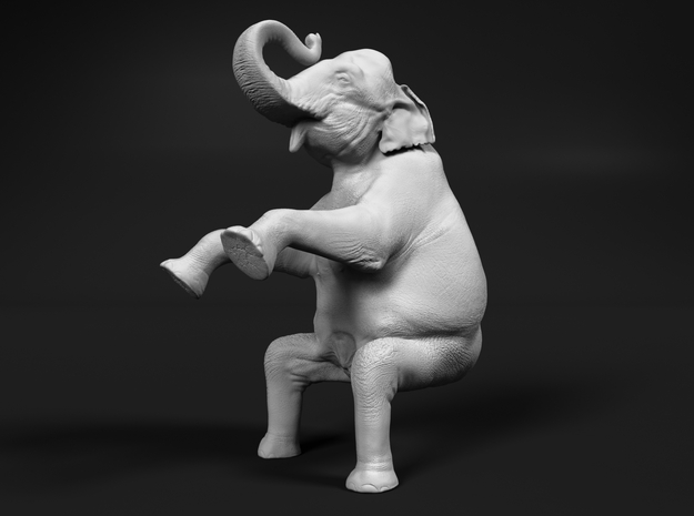 Indian Elephant 1:64 Sitting Female in Tan Fine Detail Plastic
