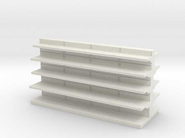 Grocery Shelf  01. 1:48 Scale in White Natural Versatile Plastic