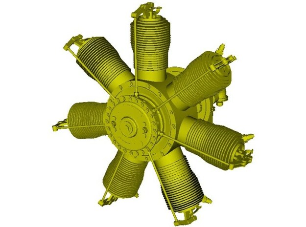 1/4 scale Gnome 7 Omega rotary engine x 1 in White Natural Versatile Plastic