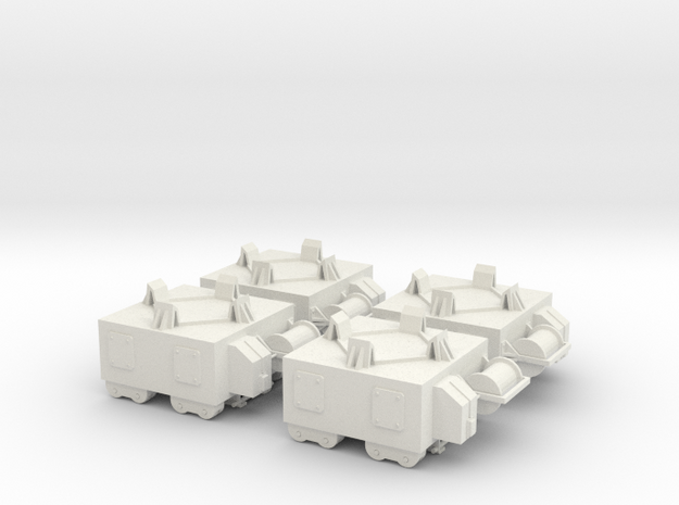 1/24 DKM Naval Mine Carts Set x4 in White Natural Versatile Plastic