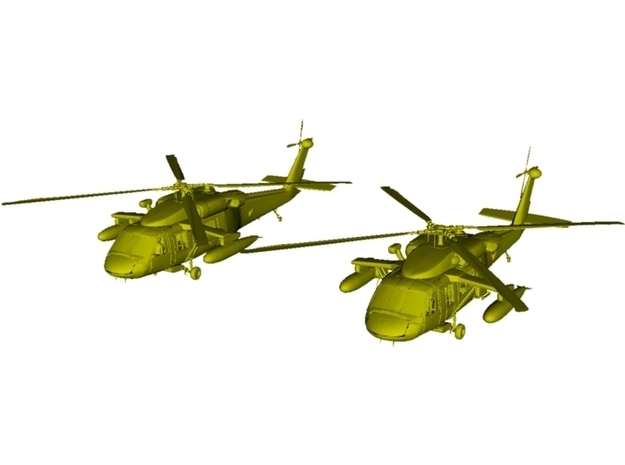 1/200 scale Sikorsky UH-60 Black Hawk x 2 in White Natural Versatile Plastic