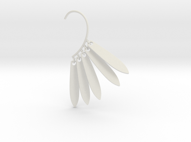 Cosplay Dangling Petal Charm Earring (style 1) in White Natural Versatile Plastic