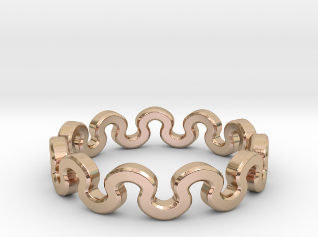 Crown Ring _ D in 14k Rose Gold Plated Brass: 8 / 56.75