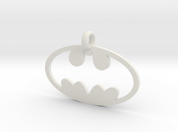 Batman necklace charm in White Natural Versatile Plastic