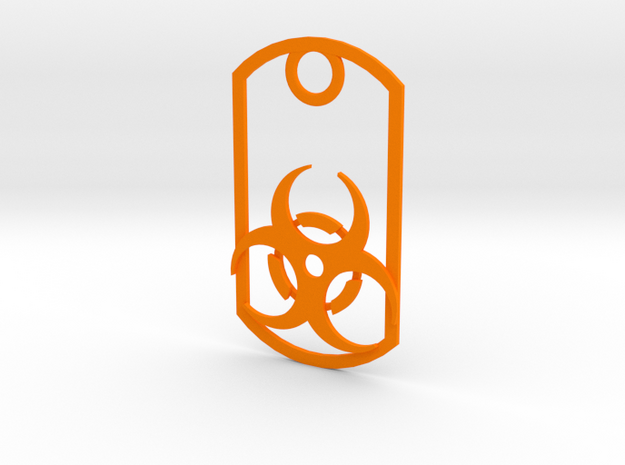 Biohazard dog tag in Orange Processed Versatile Plastic