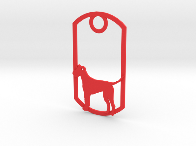 Irish Terrier dog tag in Red Processed Versatile Plastic