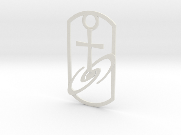 Dogtag-cross-galaxy2 in White Natural Versatile Plastic