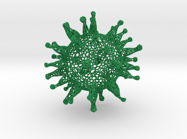 Corona Virus desktop sculpture in Green Processed Versatile Plastic