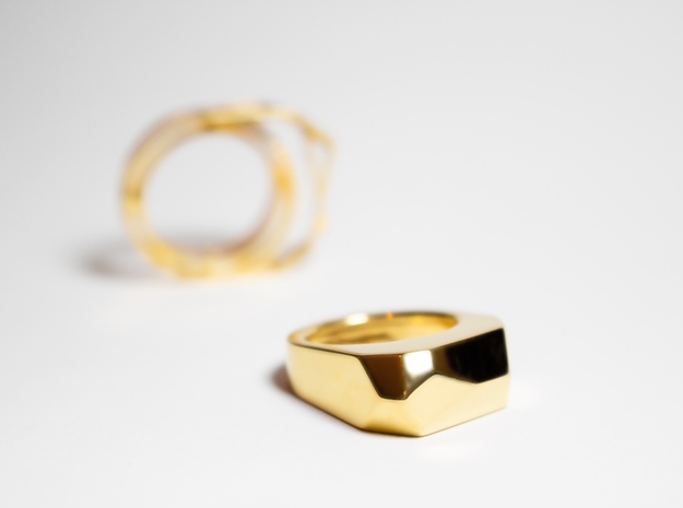 Gold Ring: 14k gold plated brass – statement in 14k Gold Plated Brass: 8 / 56.75