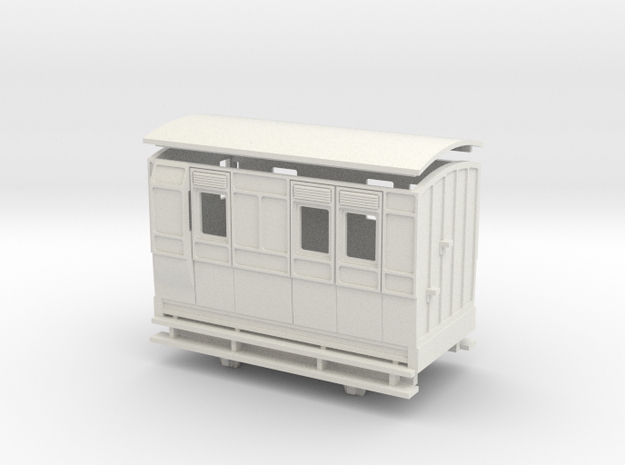 OO9 4w brake coach arc roof in White Natural Versatile Plastic