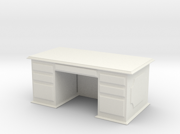 Office Wood Desk 1/24 in White Natural Versatile Plastic