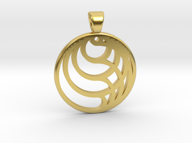 Circles [pendant] in Polished Brass