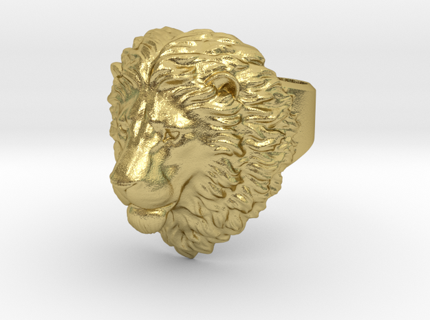 Calm Lion Ring size - 7.5 in Natural Brass: 7.5 / 55.5