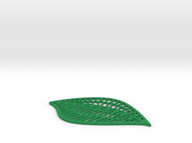 Leaf Drink Coaster in Green Processed Versatile Plastic