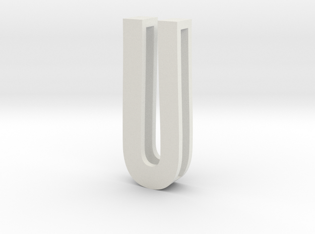 Choker Slide Letters (4cm) - Letter U ver.2 in White Natural Versatile Plastic
