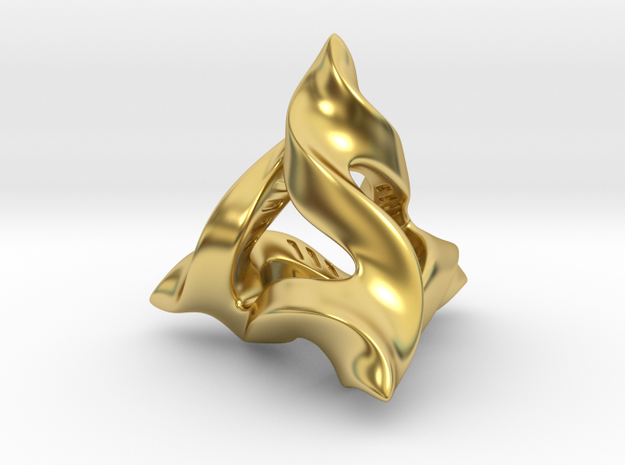 Twisted Horns D4 in Polished Brass
